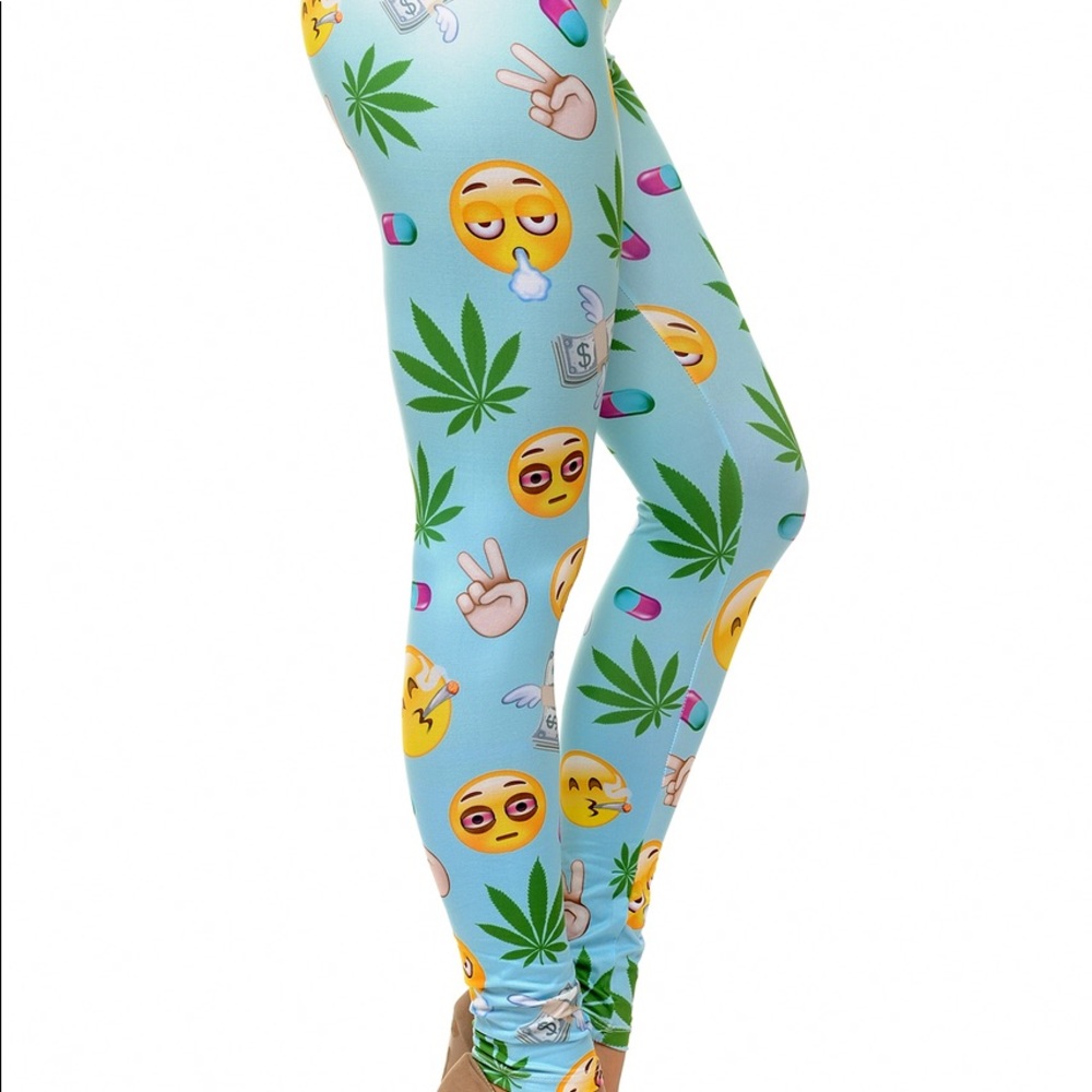 Graphic print Emoji Leggings